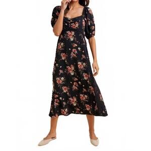 NEW IN-LOOM floral sweetheart lace dress in black